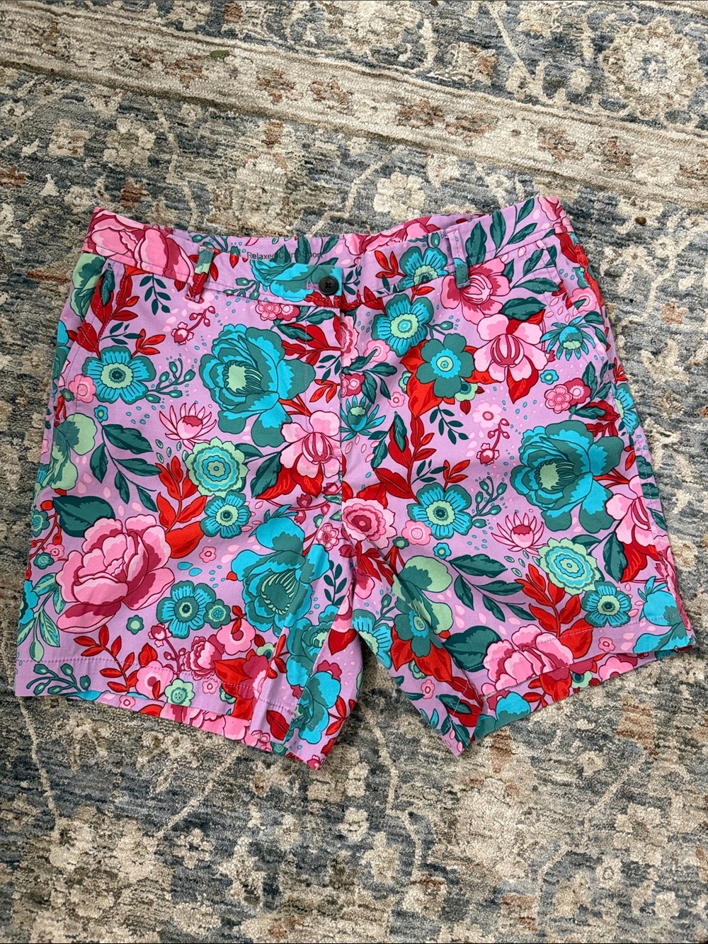 TALBOTS Relaxed Chino Women’s Pink Floral Cotton Shorts
